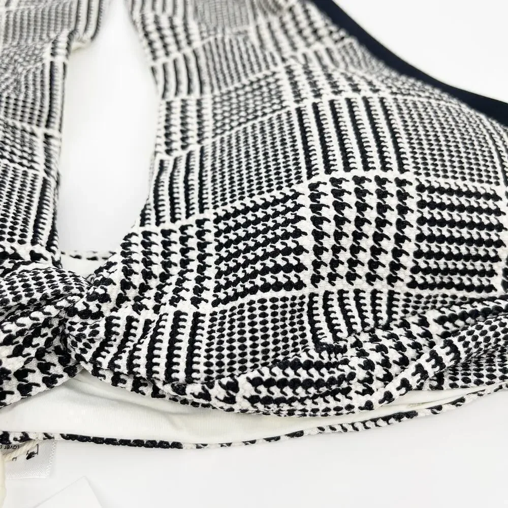 L*Space Jessy High Neck Cutout Bikini Top Best I Ever Plaid Size Large NEW!